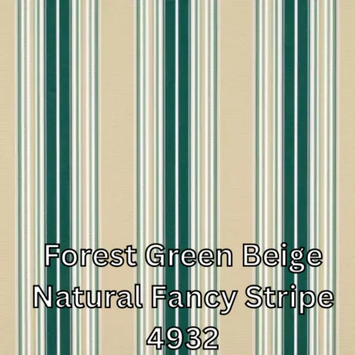 Forest Green Beige Natural Fancy Stripe 4932