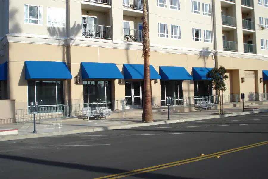 residential building with awnings