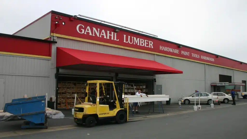 store with commercial awning