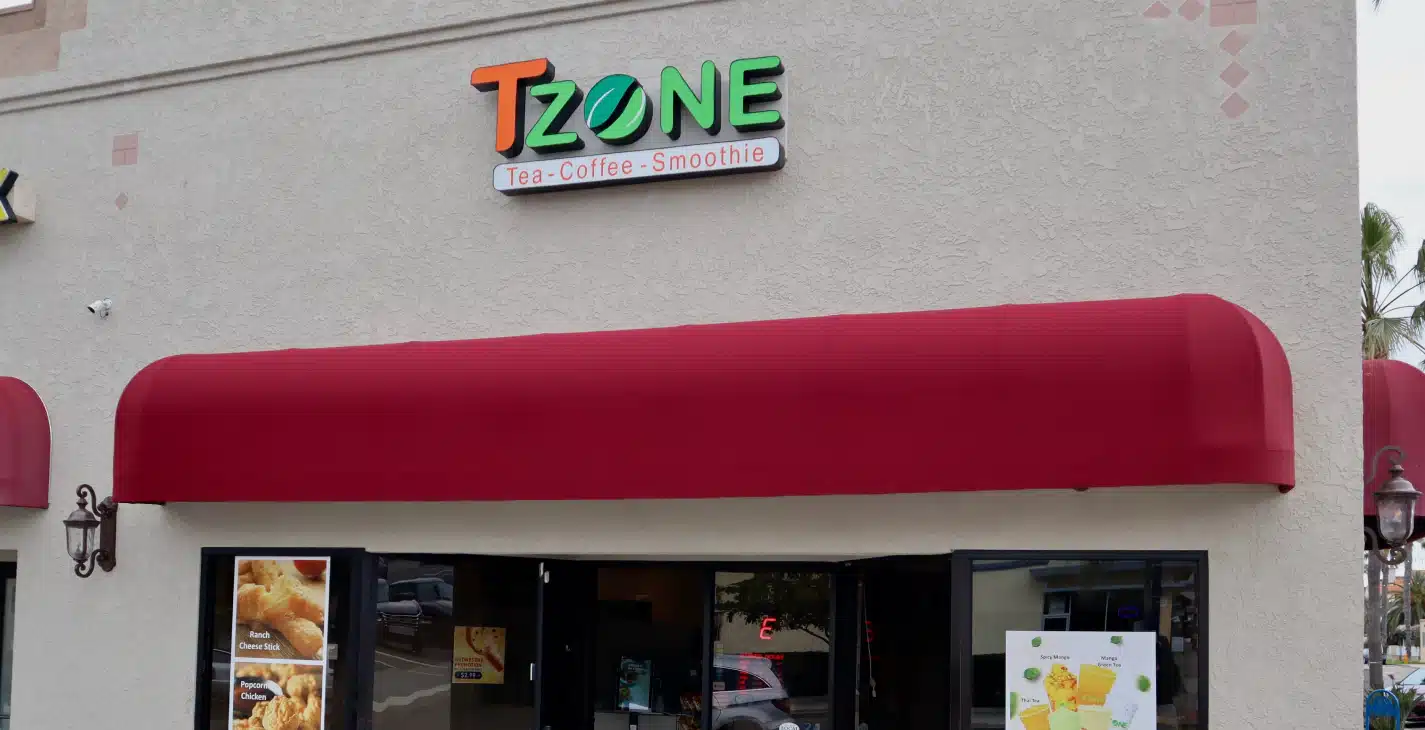 stationary awning in a commercial property